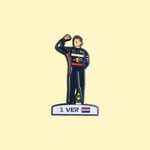 Твердая эмалированная булавка Max Verstappen World Champion