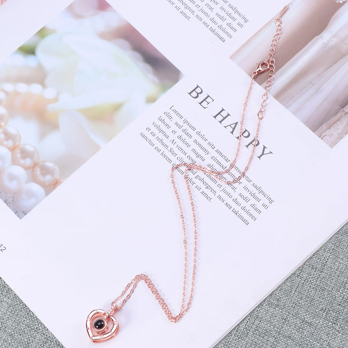 

Ожерелье с проекцией, свадебные ожерелья с бриллиантами, романтический Регулируемый кулон, подарок на день Святого Валентина, цепочка для тела, подарок для мамы