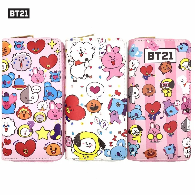 

Kawaii Bt21 аниме хобби ТАТА чимми Cooky Pu кошелек Женская длинная сумка для паспорта Выходная портативная помада