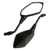 2pcspair motorcycle rearview mirror 8mm 10mm carbon fiber 360 degree swivel scooter rear mirror electrombile convex mirror