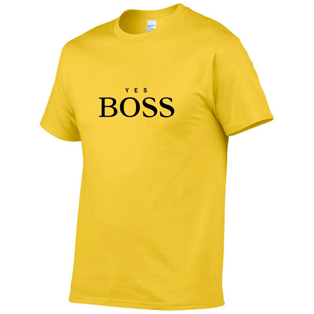 

Футболка YESBOSS2023 мужская с круглым вырезом, тенниска из 100% хлопка с принтом логотипа, повседневная майка унисекс, цвет черный/белый