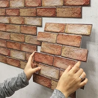 3d brick wall sticker self adhesive pvc wallpaper for bedroom waterproof oil proof kitchen stickers diy home wall decor