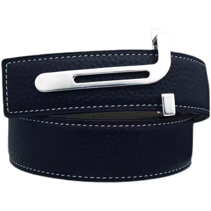 Men's and Women's Luxury Belt, Spare Belt, 3.8cm Buckle Free Belt, Gushuai New Design, High Quality Cowhide Children's Belt, Fre