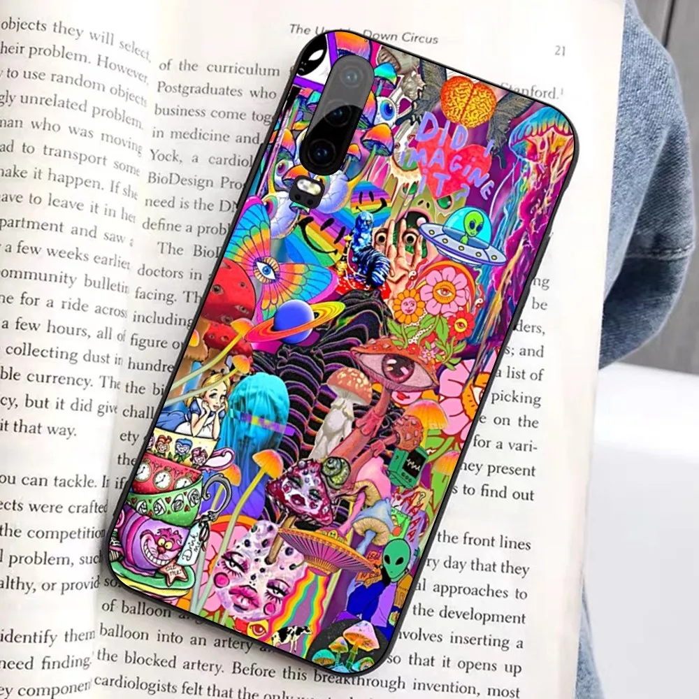 Cool Cartoon Graffiti Colored Laser Print Phone Case For Huawei Honor 10 lite 9 20 7A 9X 30 60 70 pro plus Soft Silicone Cover