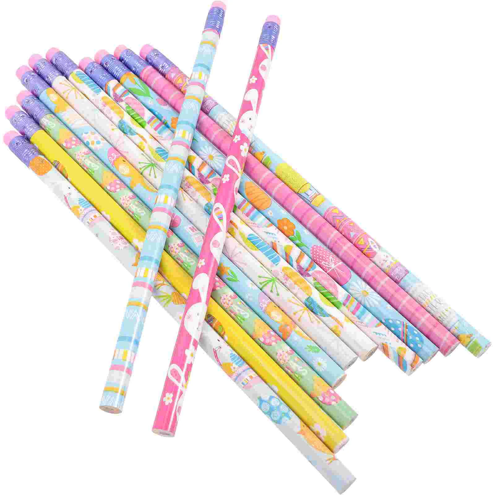 

50 Pcs Easter Writing Students Pencils Rubbers The End Portable Drawing Rabbit Kids Sketch