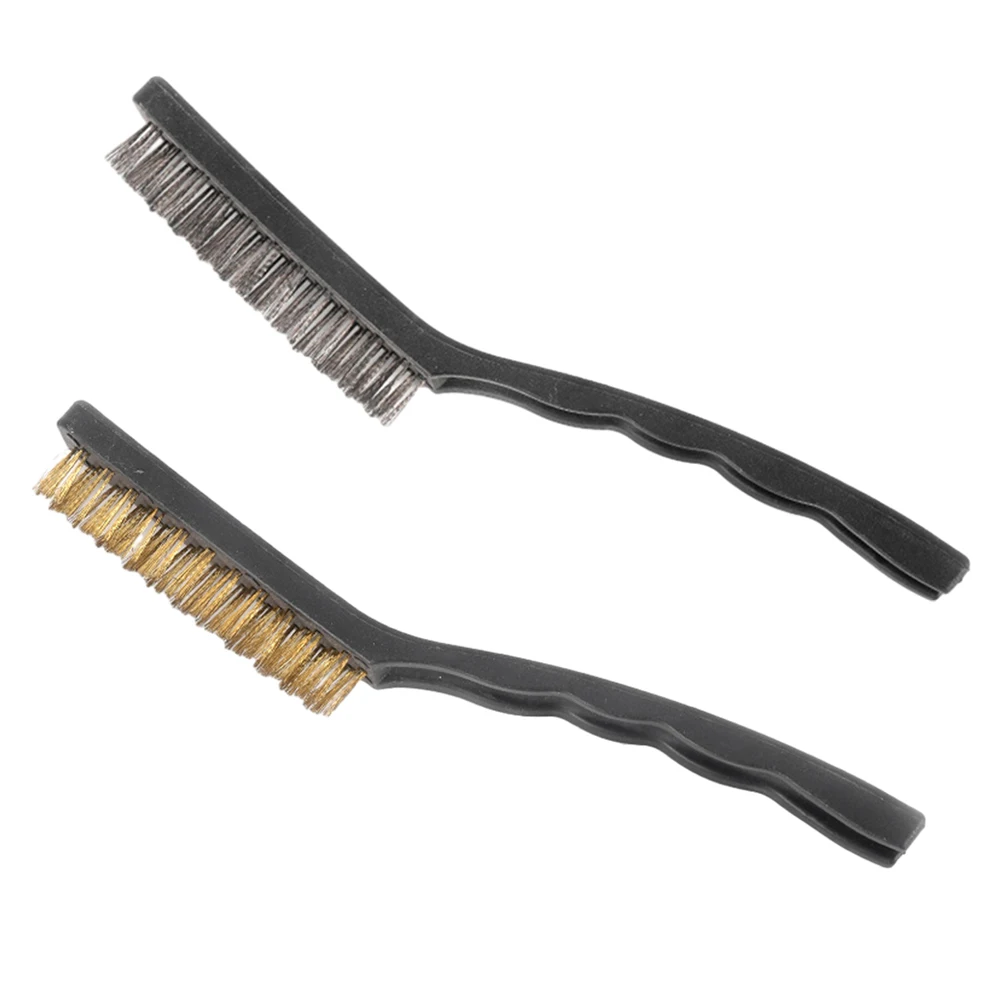 

2Pcs Wire Brush Steel Brass Brushes 215mm For Metal Rust Paint Flaking Remover Corrosion Cleaning Polishing Manual Tools