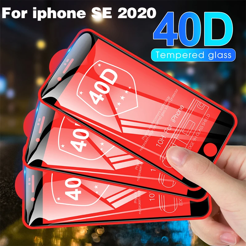 

40D Film For Iphone SE 2020 Glass Protective Glass Screen Protector I Phone Se2020 Tempered GlasS Ip 12 Pro Max Armor Film 3 Pcs