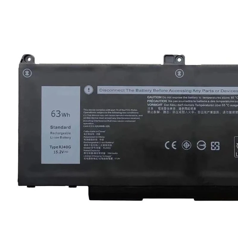 Аккумулятор для ноутбука RJ40G Dell Latitude 15 5520 14 5420 Precision 3560 серии WY9DX 01K2CF 0WK3F1 075X16 2 В 63