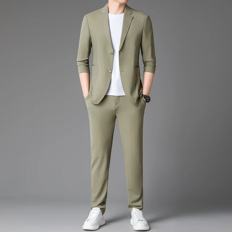 Новинка 2024 корейский вариант однотонного (костюм + брюки) солнцезащитный костюм