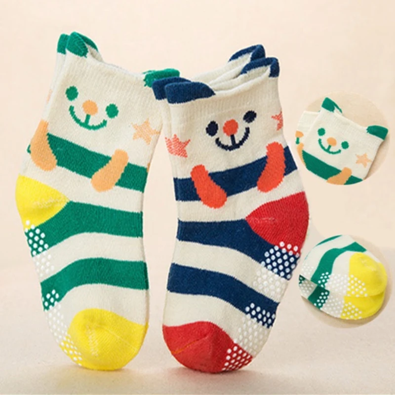

2Pairs Baby Socks Cute Cartoon Animal Cotton Baby Children's Socks Summer Non-slip Boy Girls Socks