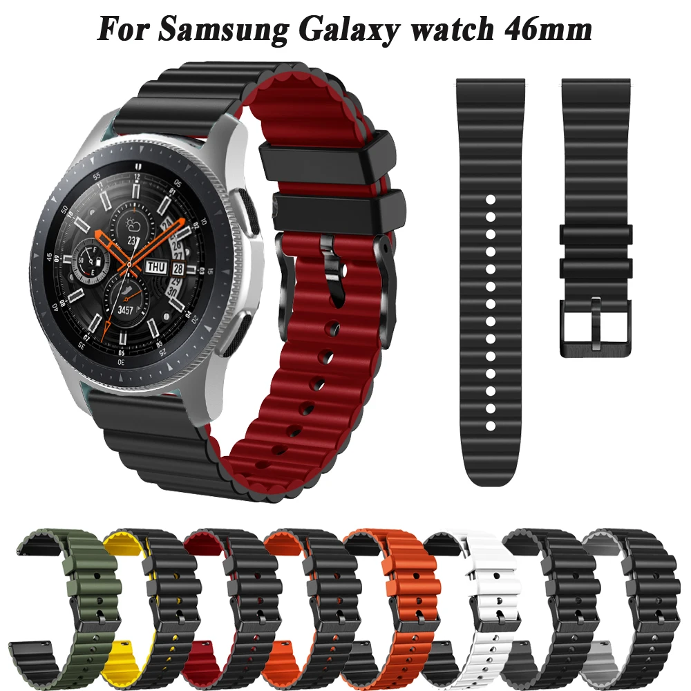 

For Samsung Galaxy Watch 46mm Strap 22mm Silicone Sport Bracelet Watchbands Wristband For Galaxy Watch 3 45mm Gear S3 Frontier