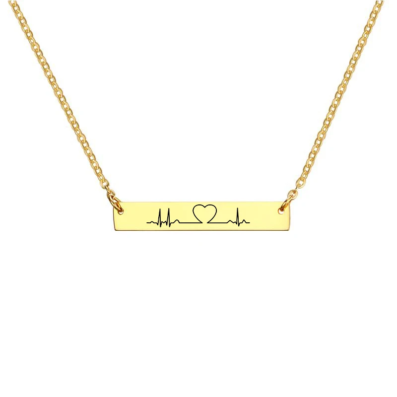 Chic Personalized Bar Chokers for Women Custom Horizontal Stainless Steel ID Bar Necklace Elegant Party Jewelry Custom Gift