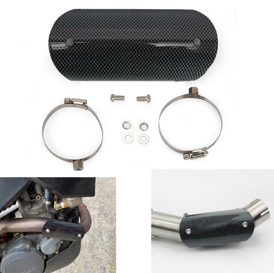 

Motorcycle Exhaust MufflerPipe Leg Protector Heat Shield Guard Stainless Steel Carbon Fiber Antiscalding Cover moto Accessories
