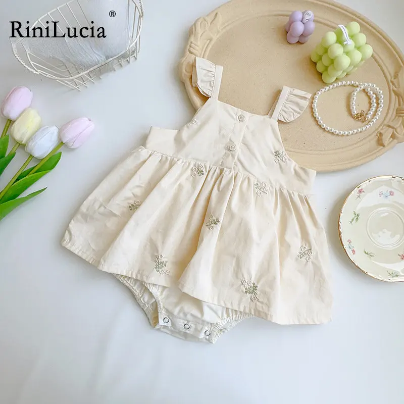 

Dress for Girls Baby Clothes Infant Girl Clothes Cute Floral Embroidery Sleeveless Dress Baby Princess Summer Dresses