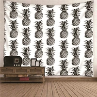 tapestry cheap polyester tapestry trippy mandala hippie black white pineapple pattern wall hanging blanket dorm art decor