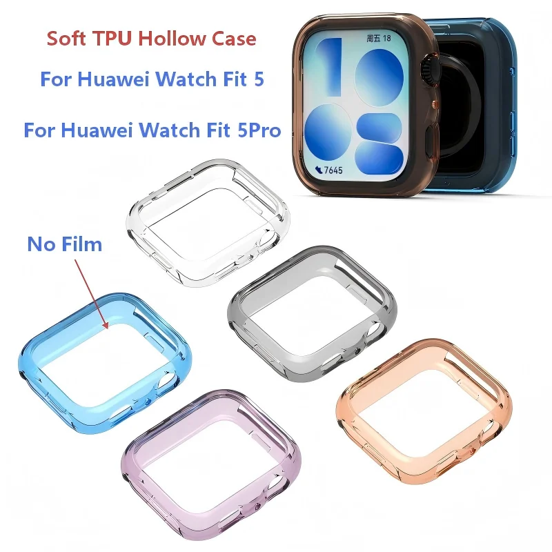 Фото Мягкий полый чехол из ТПУ для Huawei Watch Fit 5 / Fit 5 Pro, защитный чехол-накладка для смарт-часов Huawei Watch Fit5 Pro, аксессуары №1