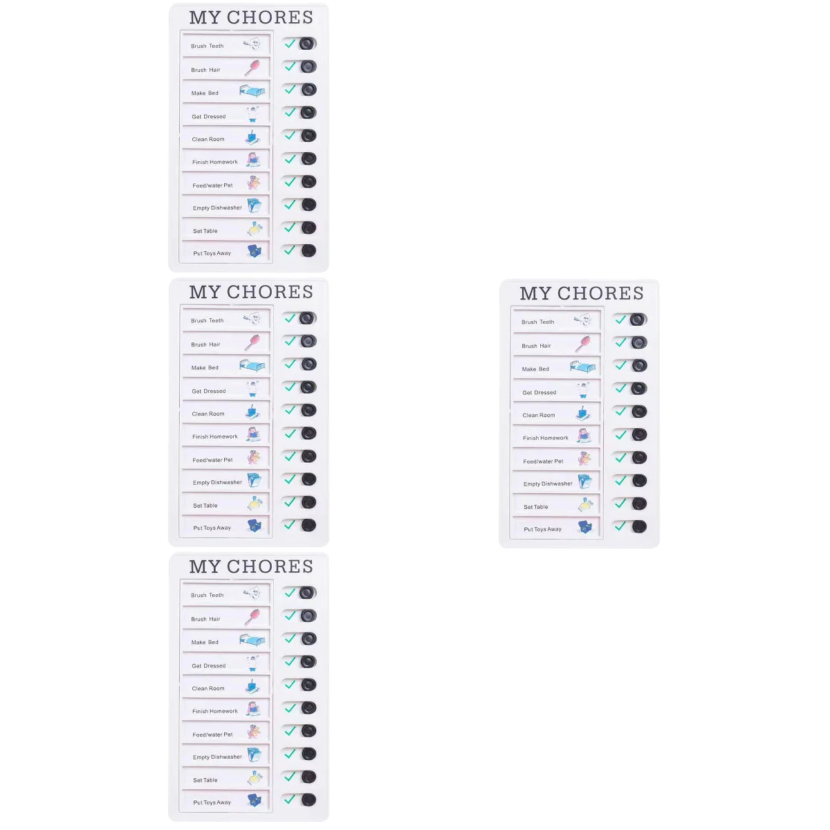 

4 штуки саморегулирующийся шахматный креативный Хрустальный график посуда для детей студентов доска для записей Aldult классный график награды