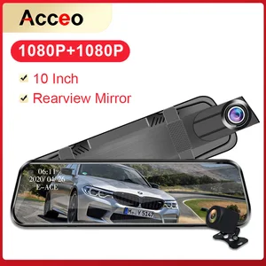 Автомобильный видеорегистратор-зеркало заднего вида, 10 дюймов, 1080P