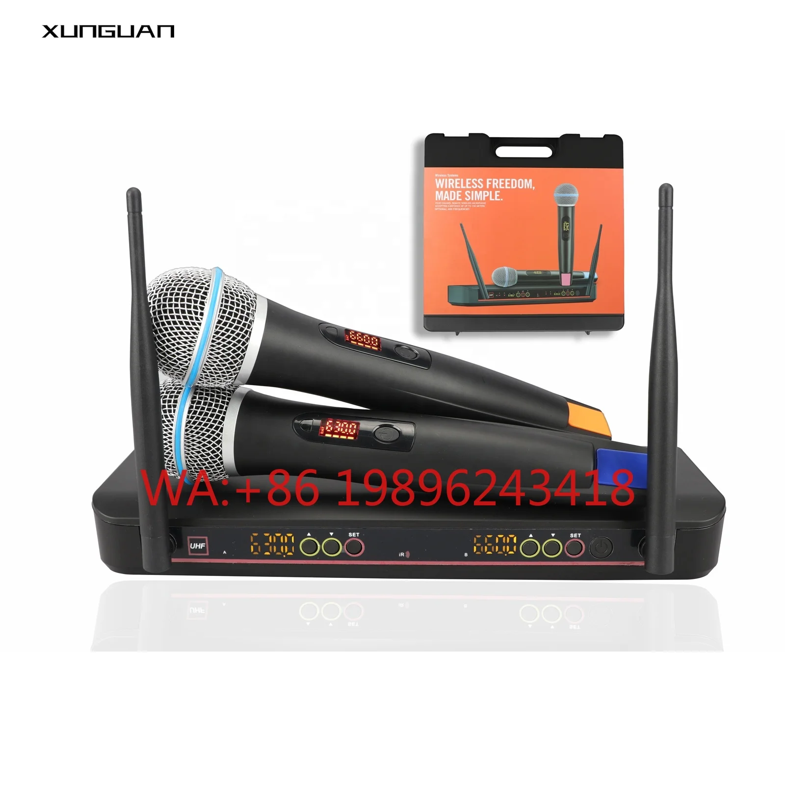 Фото Беспроводной микрофон BLX288 с пластиковым корпусом, UHF, ИК, 2 канала, с клипсой на воротник, петличный, головной, пластиковый ручной микрофон для преподавания и пения №1