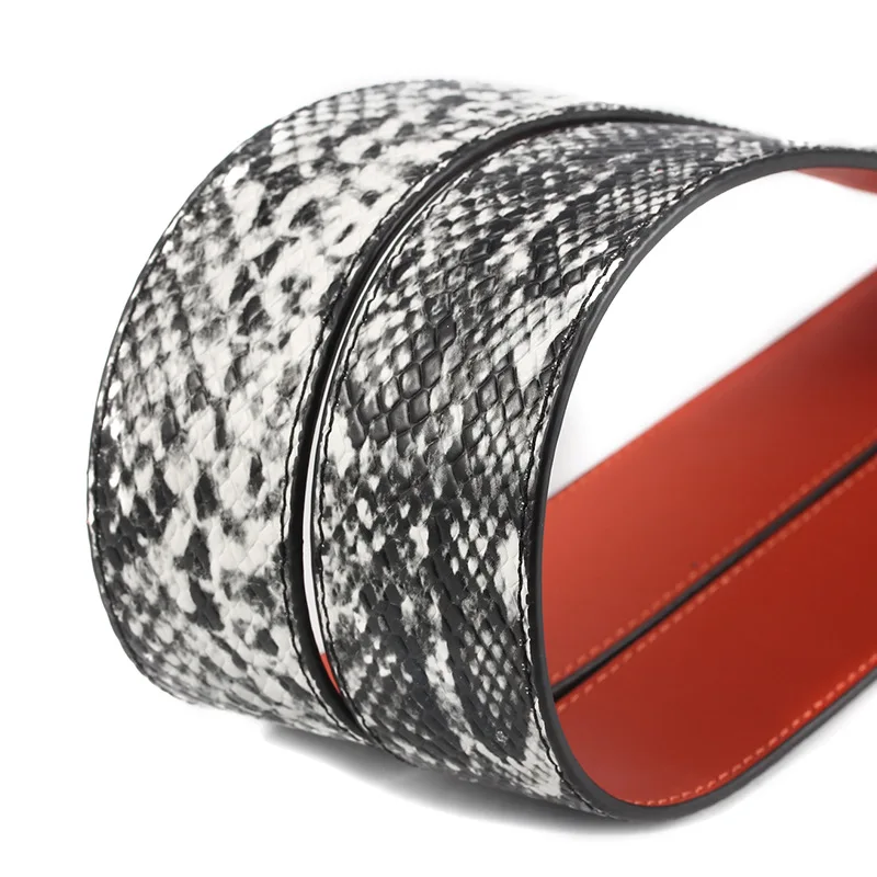 95cm DIY Serpentine Prints Straps Replaceable Leather Handle Multicolor Accessories for Women Wide Shoulder Bag Part Belt