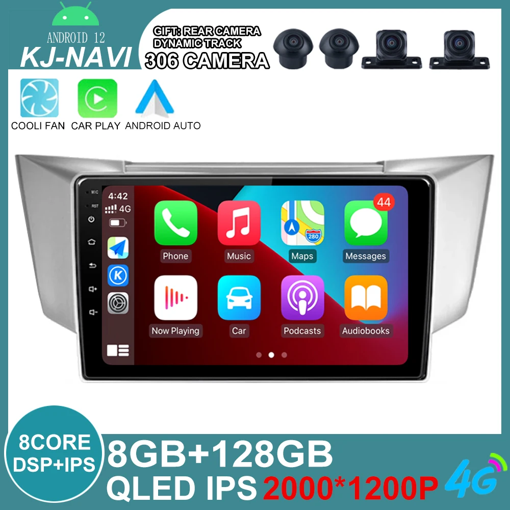 

Android 12 For Lexus RX300 RX330 RX350 RX400H 2004-2009 auto accessories multimedia video player car navigation stereo GPS DVD