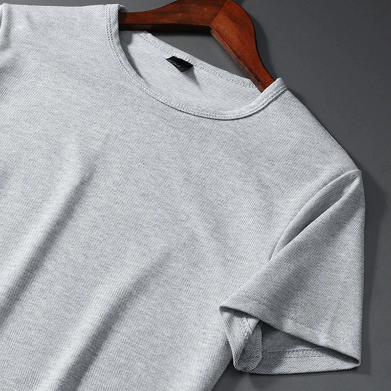 

100% Pure Cotton Tee Shirts Men Summer Basic Casual T-Shirt Man Simple Solid Color Black White Gray O-Neck Short Tops Tees Male