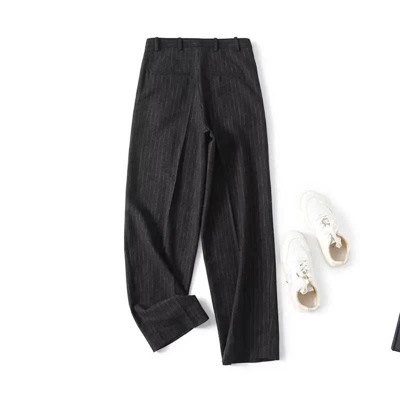 Брюки Maxdutti французские минималистичные ретро серые повседневные брюки с прямыми