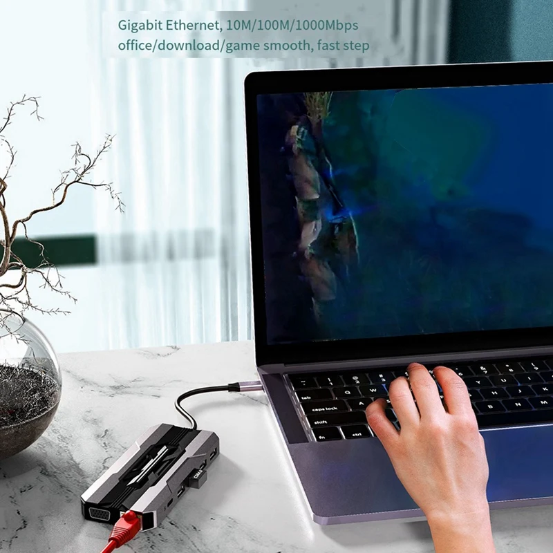 13 в 1 USB-концентратор C док-станции устройство чтения карт SD 1000 м RJ45 совместимый с