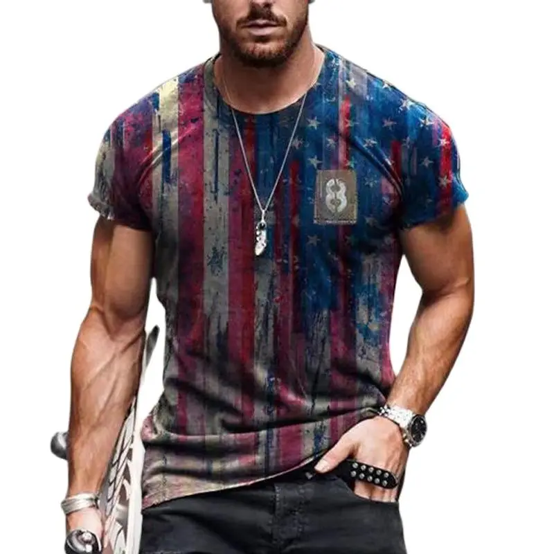 Футболка мужская оверсайз с круглым вырезом и коротким рукавом модная Свободная