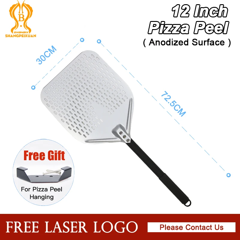 SHANGPEIXUAN 12/13/14 дюймовая алюминиевая Лопата для пиццы анодированная лопатка круглая