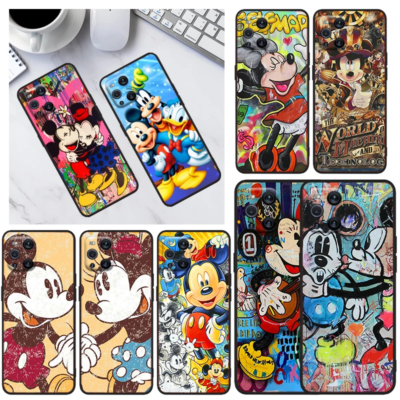 

Mickey mouse art For OPPO Find X3 X2 R17 Neo Lite R15 R9S F19 F15 F11 F9 K9 K5 Pro Plus 5G K3 Black Phone Case Capa