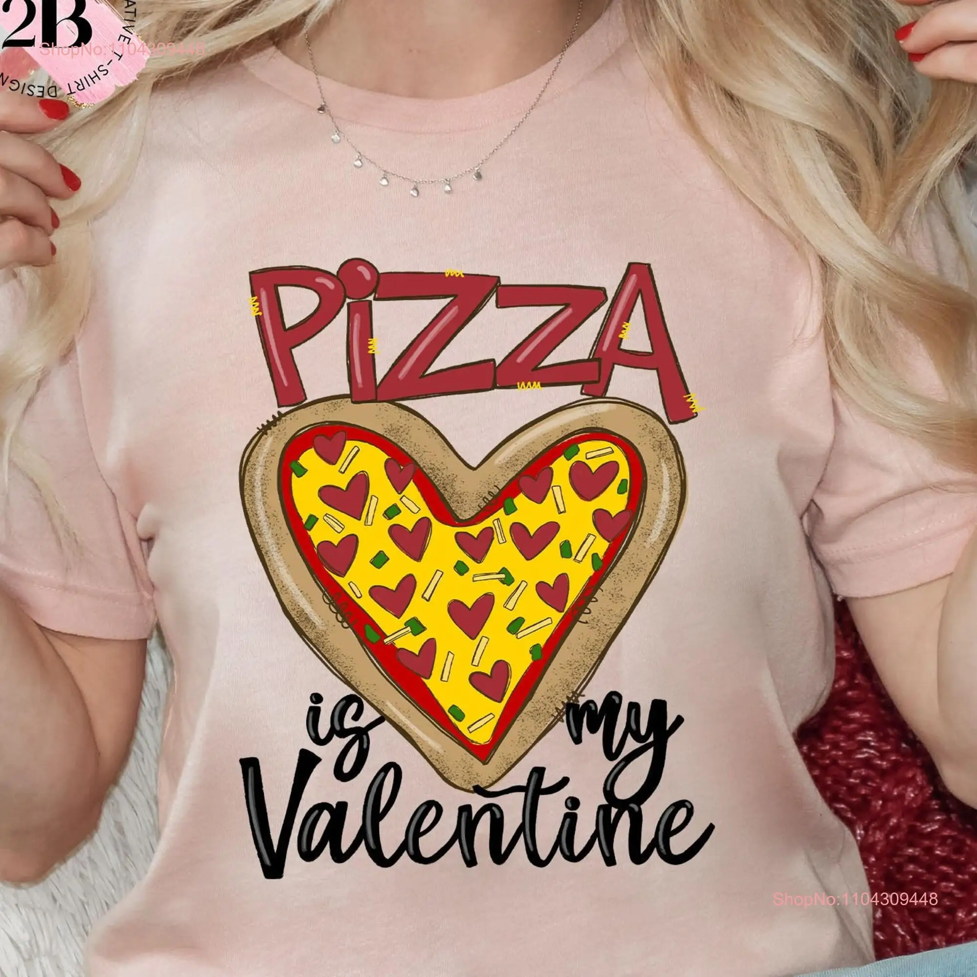 Футболка Pizza Is My Valentine с забавной цитатой на День святого Валентина длинными или