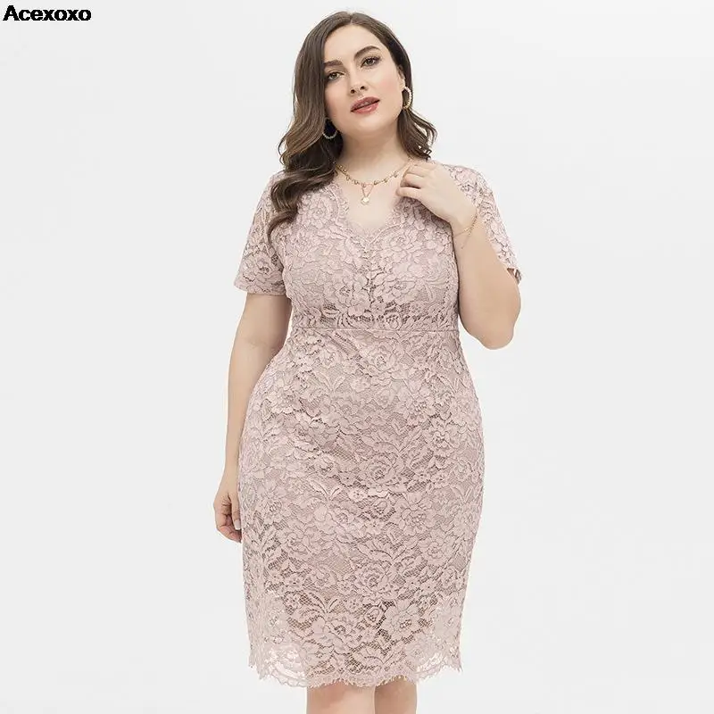 

Летнее Новое Женское модное повседневное сексуальное платье с V-образным вырезом и кружевом