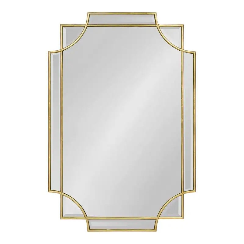 

Decorative Rectangle Frame Wall Mirror in Gold Leaf, 24x35.5 Inches