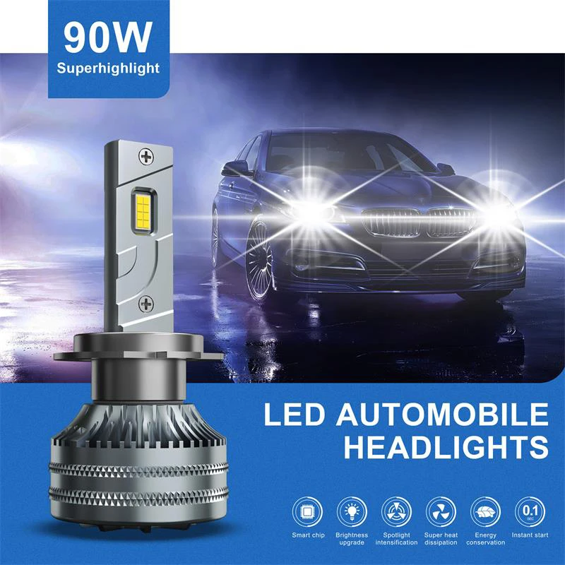 

Night knight 90W High Power H7 H4 H11 LED Headlight Bulbs CANBUS Car Light 9005 HB3 9006 HB4 H8 H9 10000LM 6000K Auto Headlamp