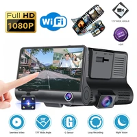1080p dash cam 3 channel front inside rear camera recorder 4 touch screen night vision loop recording g sensor parking monitor