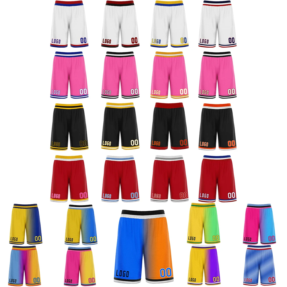 

Design Gradient Basketball Shorts Custom 17 Pants Color Printing and Embroidery Number Logo Big Size Sportwear Tracksuit Men