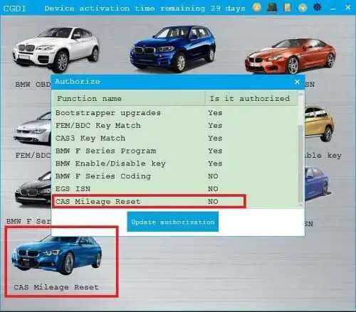 

CGDI Prog B-MW MSV80 CAS Mil-eage авторизация сброса для CAS1 CAS2 CAS3 CAS3 + через OBD