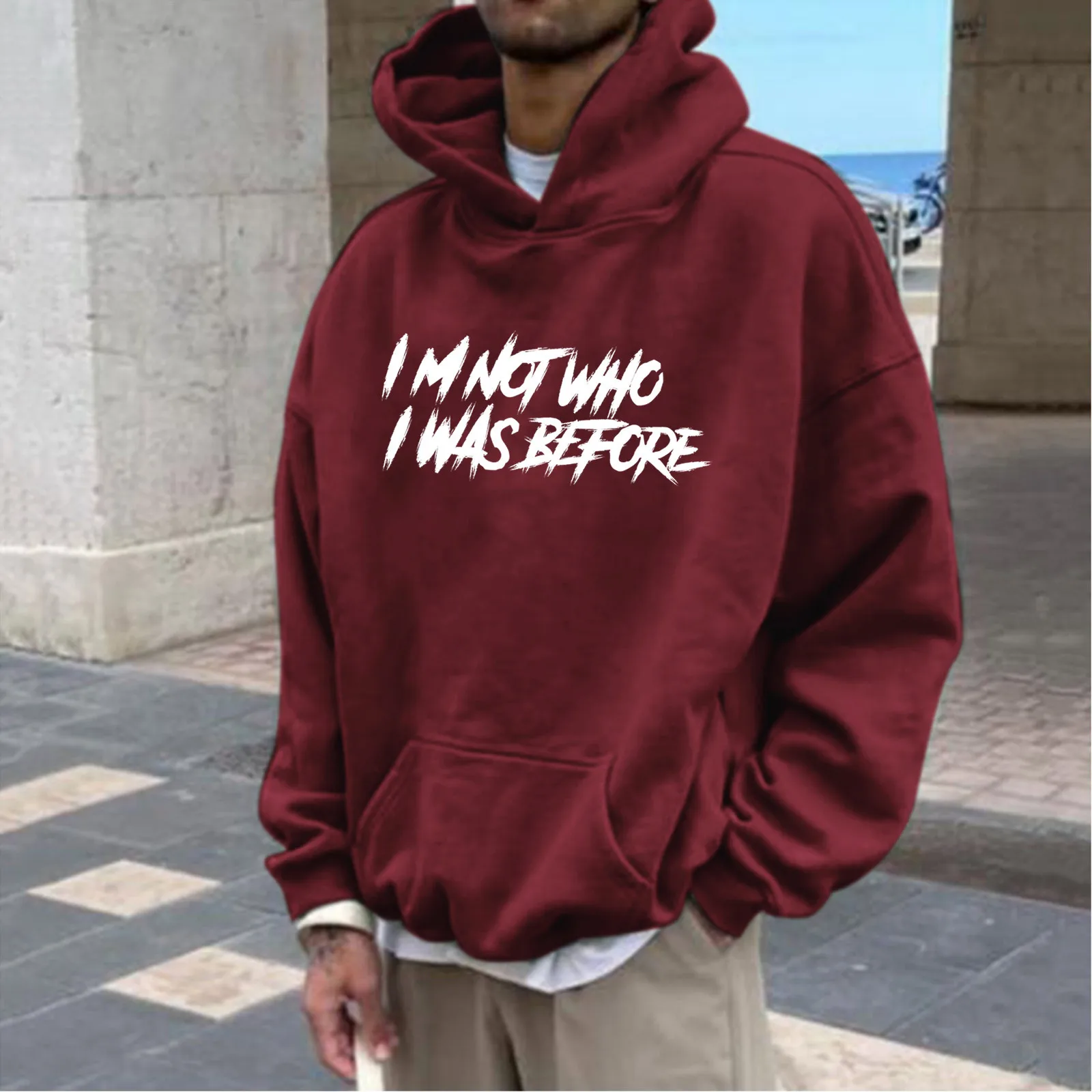 

Oversized Hoodies Sweatshirt Letter Print Hoodie Fashion Tops Long Sleeve Sweatshirts For Men Loose Dailywear Sudaderas Outfits