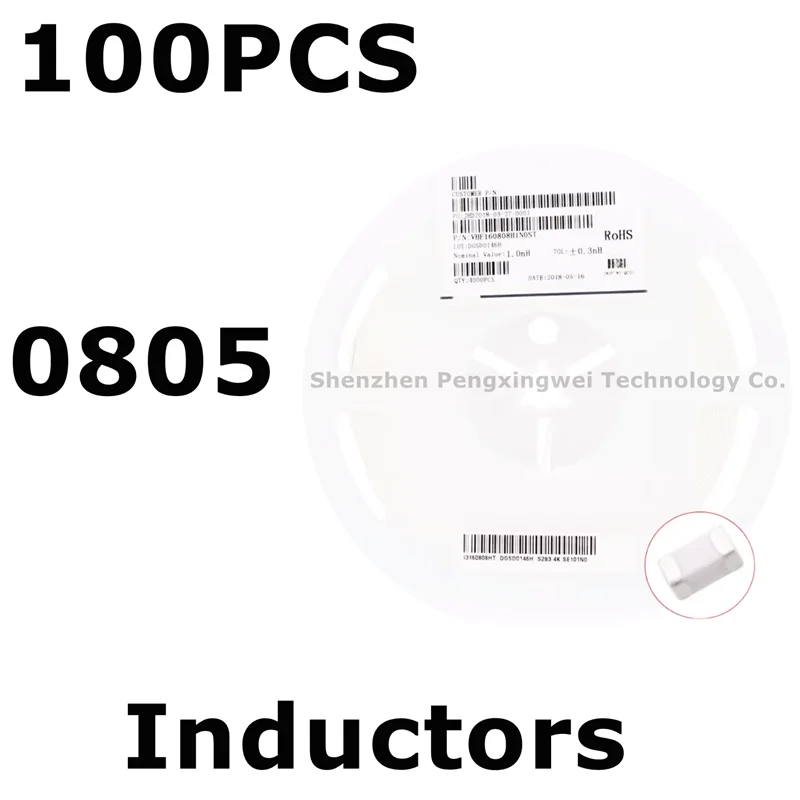 100 шт. индукторы SMD 0805 ± 20% чиповые 220NH 270NH 330NH 390MH 470MH 560MH 680NH 820NH 1UH 1.2UH 1.5UH 1.8UH 2.2UH 2.7UH