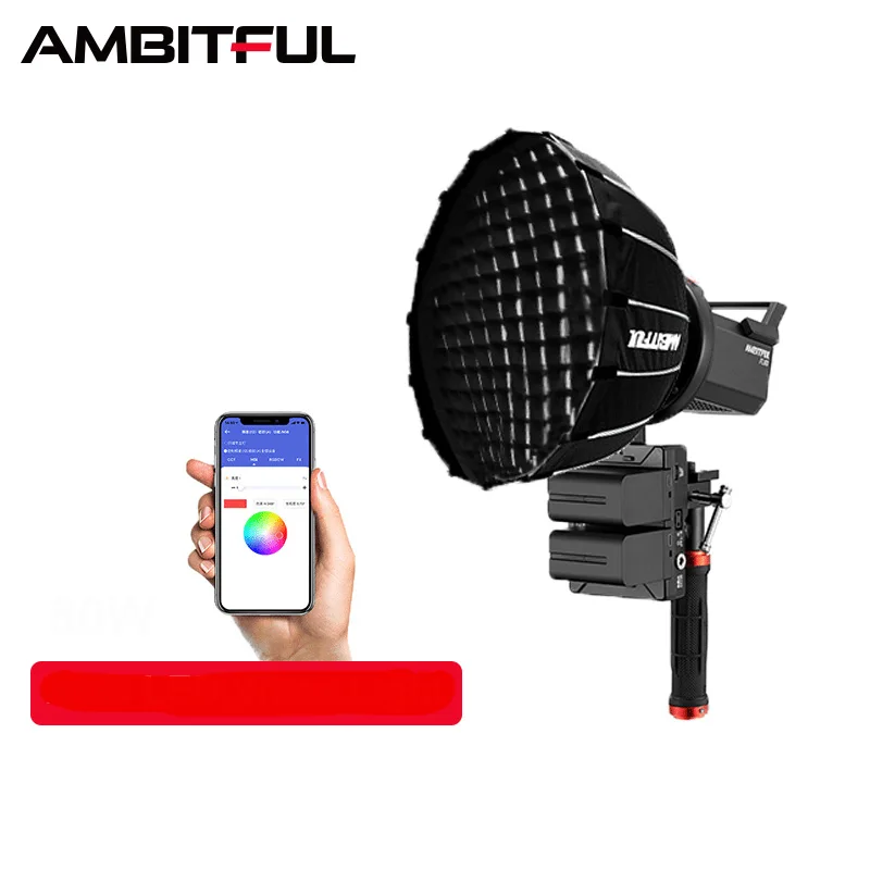 Комплект AMBITFUL FL80, RGB светодиодная лампа для видеосъемки, наружная фотография, крепление Bowens, поддержка приложения + 60 см софтбокс