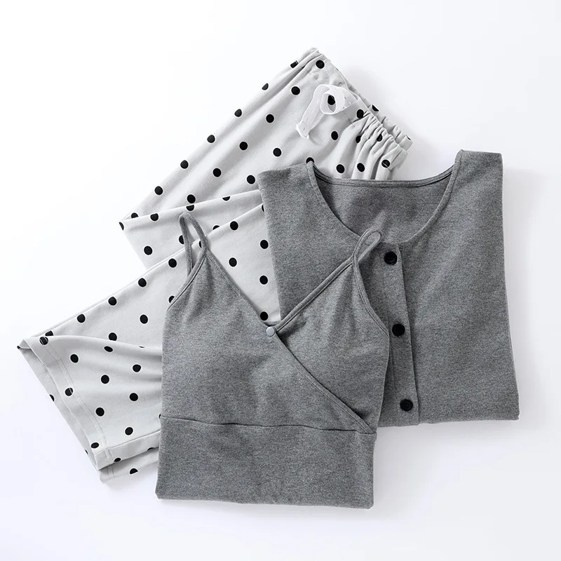 Женская пижама для женщин ночное белье из 3 предметов комплект домашней одежды