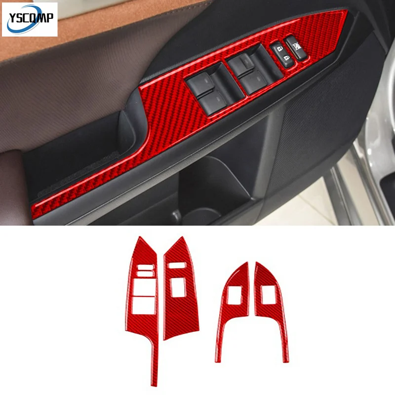 Углеродное волокно автомобильный переключатель стеклоподъемника наклейка