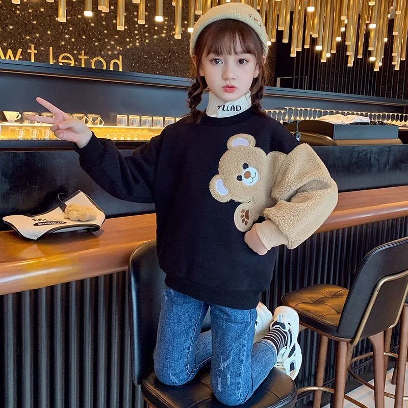 Children's Sweatshirt Baby Boys Girls Clothing Full Sleeve Pullover Toddler Sweater Kids Autumn Hoodies Clothes Bear Outerwear