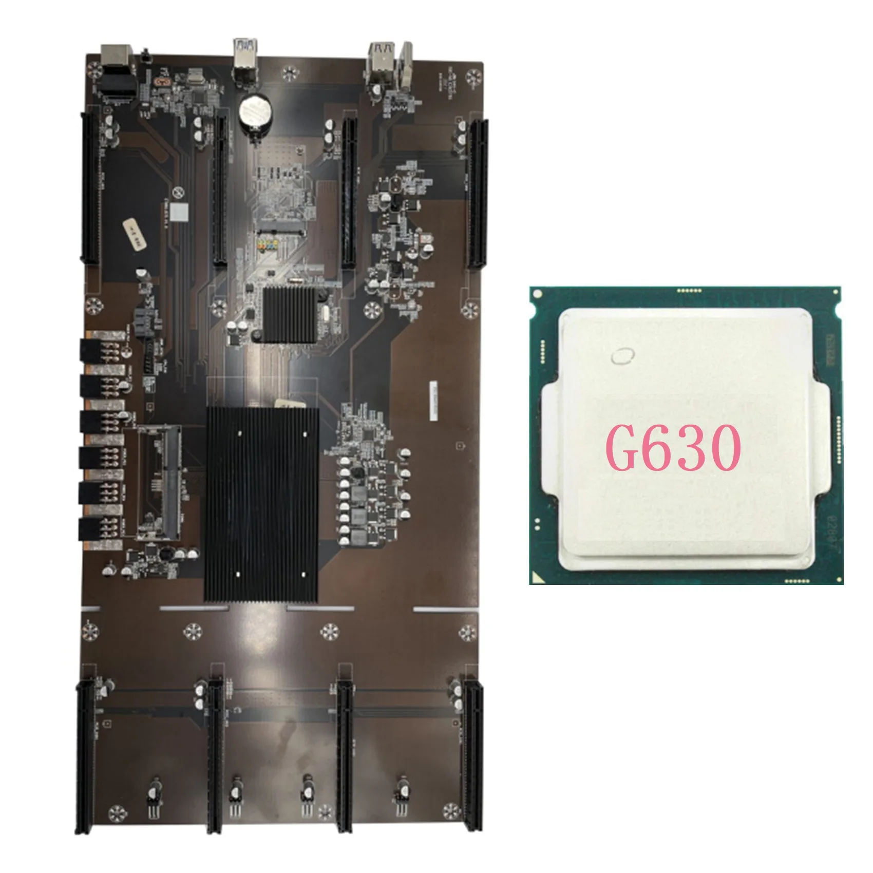 

ETH 80 B75 BTC Mining Motherboard+G630 CPU 8X PCIE 16X LGA1155 DDR3 Support 1660 2070 3090 RX580 Graphics Card