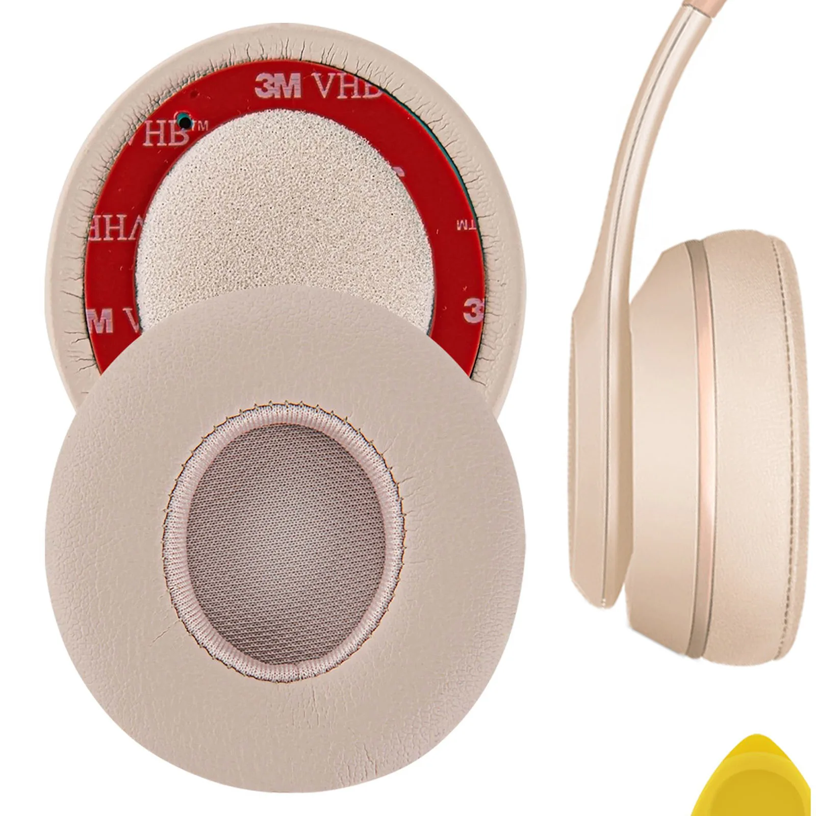 

Geekria QuickFit Protein Leather Replacement Ear Pads for Beats Solo 3 Wireless, Solo 3.0 Wireless (A1796) On-Ear Headphones
