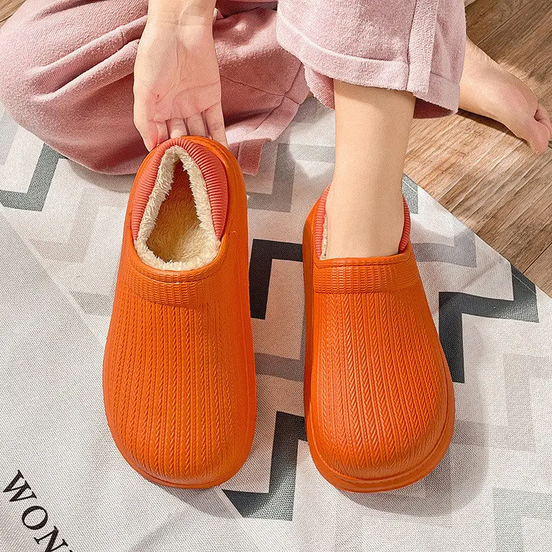 Home Slippers Men Indoor Witer Shoes Men Women Couple Shoes Women Non-slip Floor Shoes Thick Bottom Soft Cotton Slippers Slide