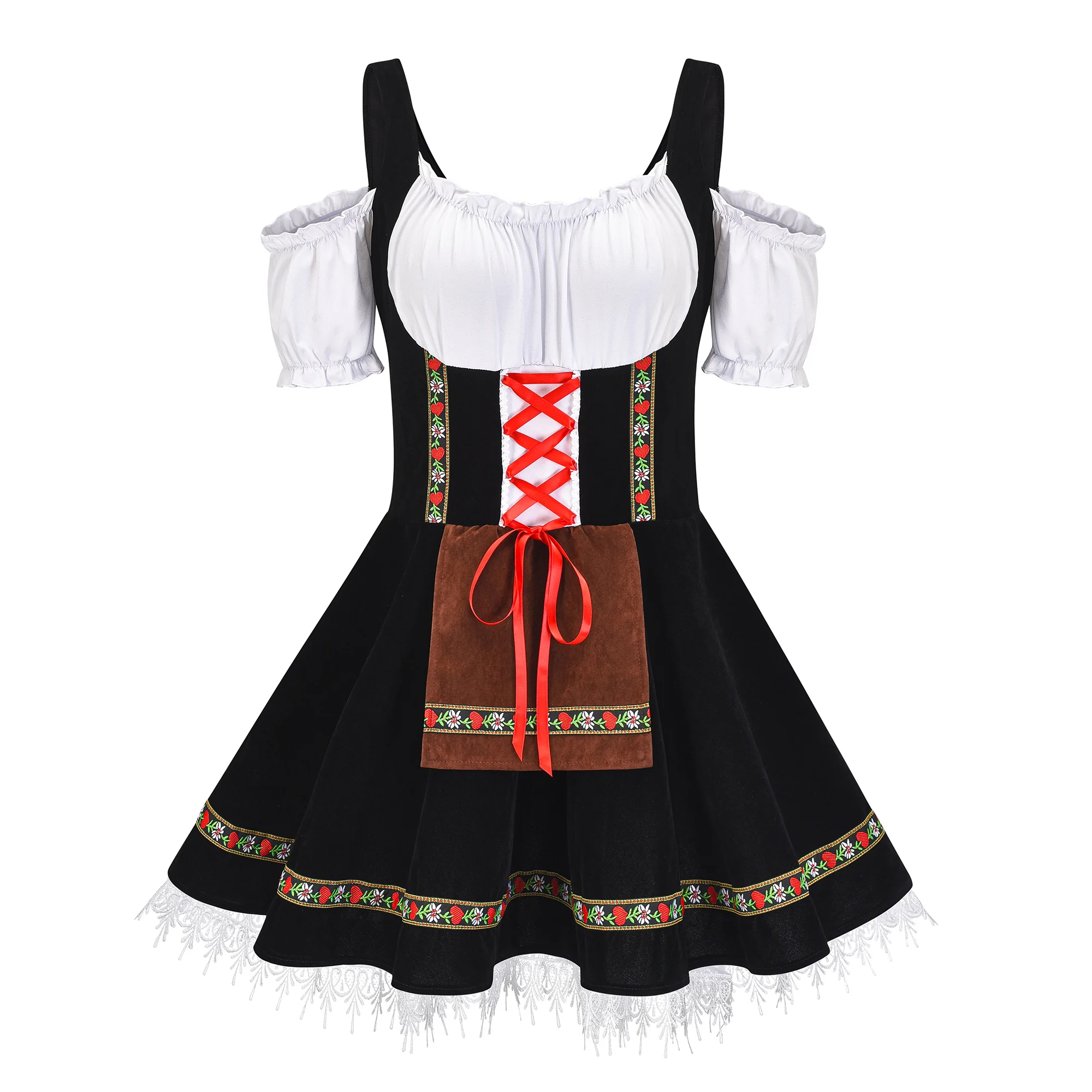 

Sexy Beer Girl Costume Maid Wench Fancy Dirndl Dress Deluxe Beer Costume for Women's Bavarian Oktoberfest Cosplay Party