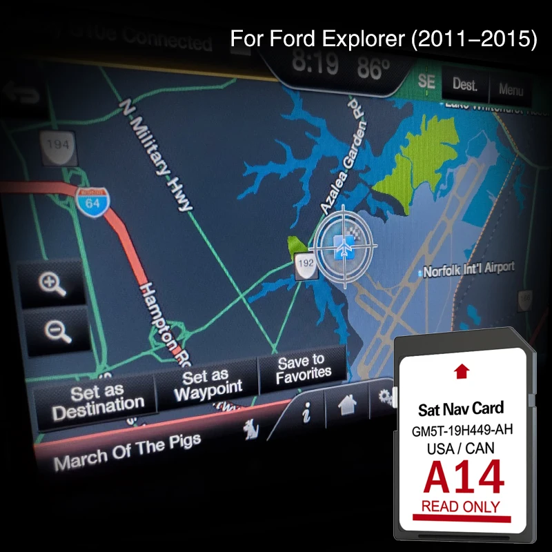 

For Ford Explorer From 2011 To 2015 Cover North America SD GPS Navigation 32GB Memory Card