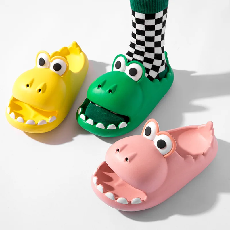 

Thick Bottom Dinosaur Cloud Slippers Women Summer Beach Anti-collision Platform Sandals Woman EVA Soft Sole Non Slip Home Slides